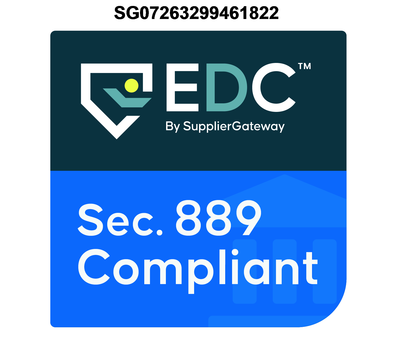 EDC by SupplierGateway · Section 889 Compliant
